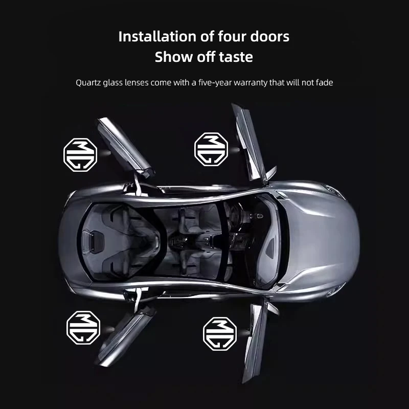 Luces LED de bienvenida para puerta de coche, proyector con emblema, lámparas para Morris Garages MG Cyberster MG3 MG5 MG7 MG6 ZS ES5 ONE HS MG4 EV EZS, 2 uds.