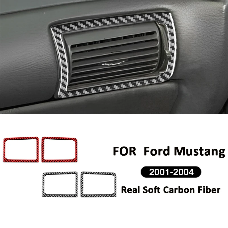 

For Ford Mustang 2001-2004 Carbon Fiber Auto Central Control Air Outlet Left Right Vent Panel Trim Frame Decoration Sticker