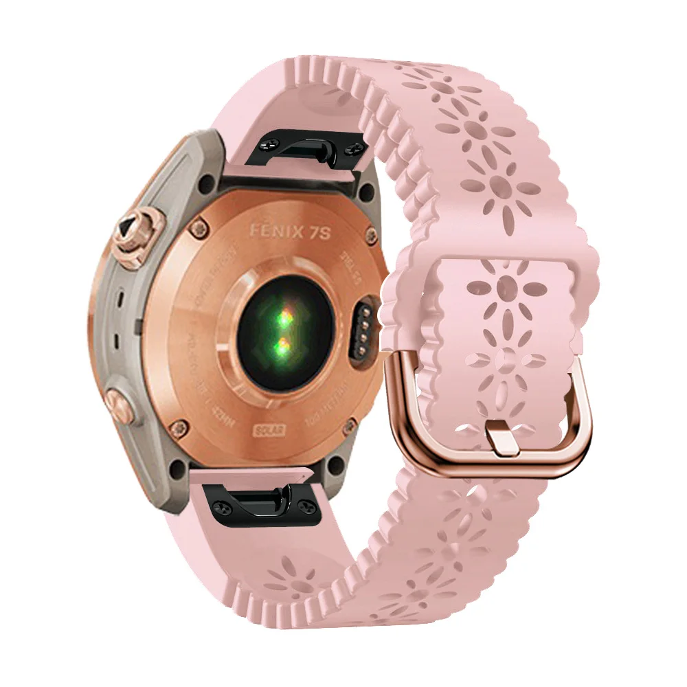 20mm smartband z zegarkiem dla Garmin Fenix 7S 6S Pro 5S Plus Epix podejście S70-42mm pasek szybkofit bransoletka z różowego złota klamra Correa