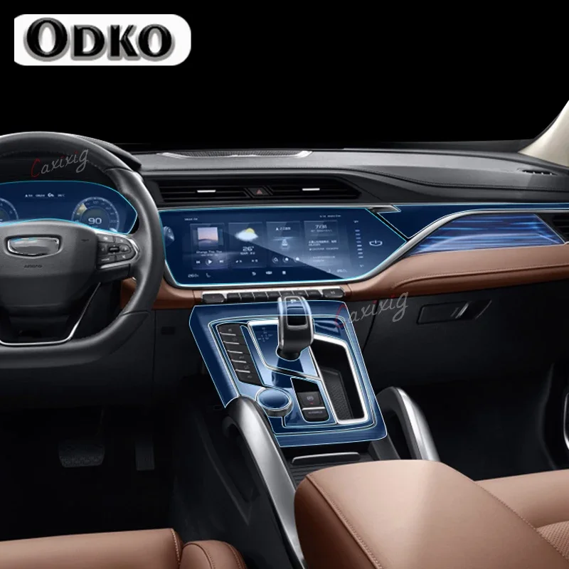 لجيلي أطلس برو Azkarra 2021 2020 بولي يوريثان سيارة الداخلية لتحديد المواقع والملاحة لوحة القيادة شاشة المضادة للخدش فيلم والعتاد واقية ملصق #3