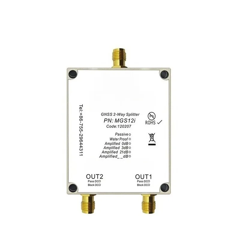 MGS12i 2‑Way GNSS GPS Power Splitter Antenna Signal Divider Special For Surveying And Mapping Equipment