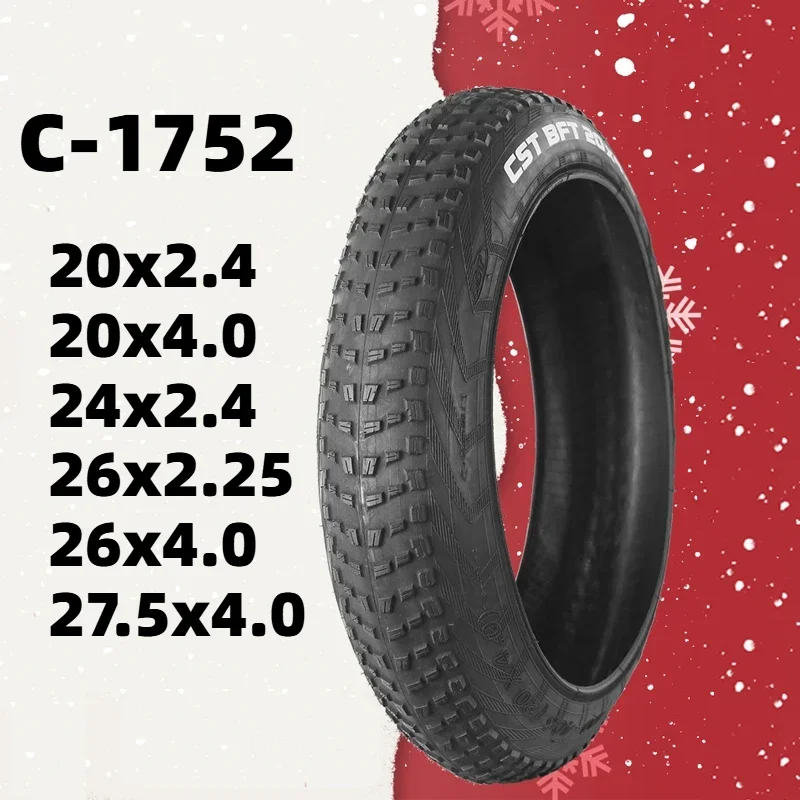 CST C1752 Bicycle Large Grain Pattern Outer Tire Snow Beach 20*2.4 20*4.0 24*2.4 24*4.0 26 * 2.25 27.5 * 2.4 3.0 Anti sliptire