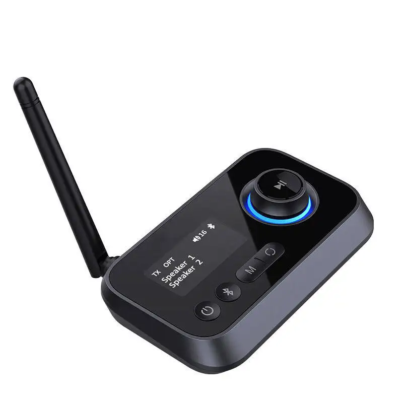 1-to-2 Fiber Optic Bluetooth RCA Home TV 3.5mm Stereo Audio Adapter Transmitter Receiver All-in-one Machine