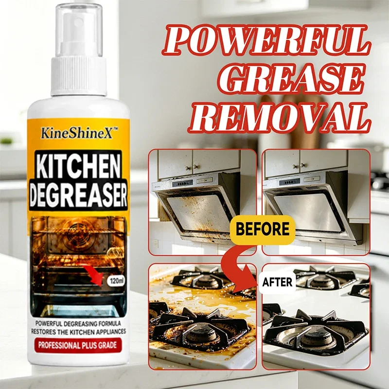 Kitchen Grease Cleaner Spray Oven Grill Degreaser Stove Range Hood Pot Rack Heavy Duty Deodorizing Cleaning Solution