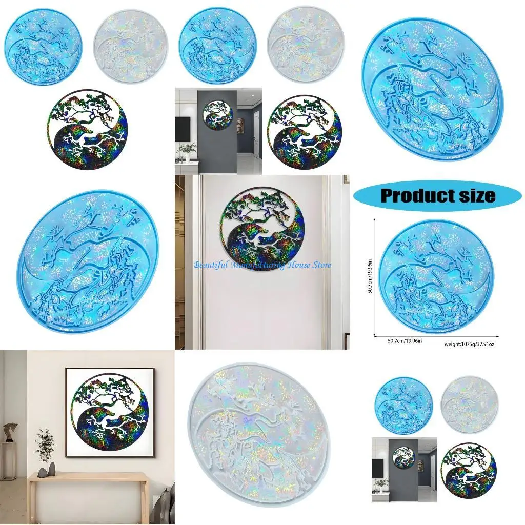 

E56A Creative Moon And Sun Shaped Resin Molds Large Silicone Pendant Mould For Artistic Wall Decoration And Desk Accent