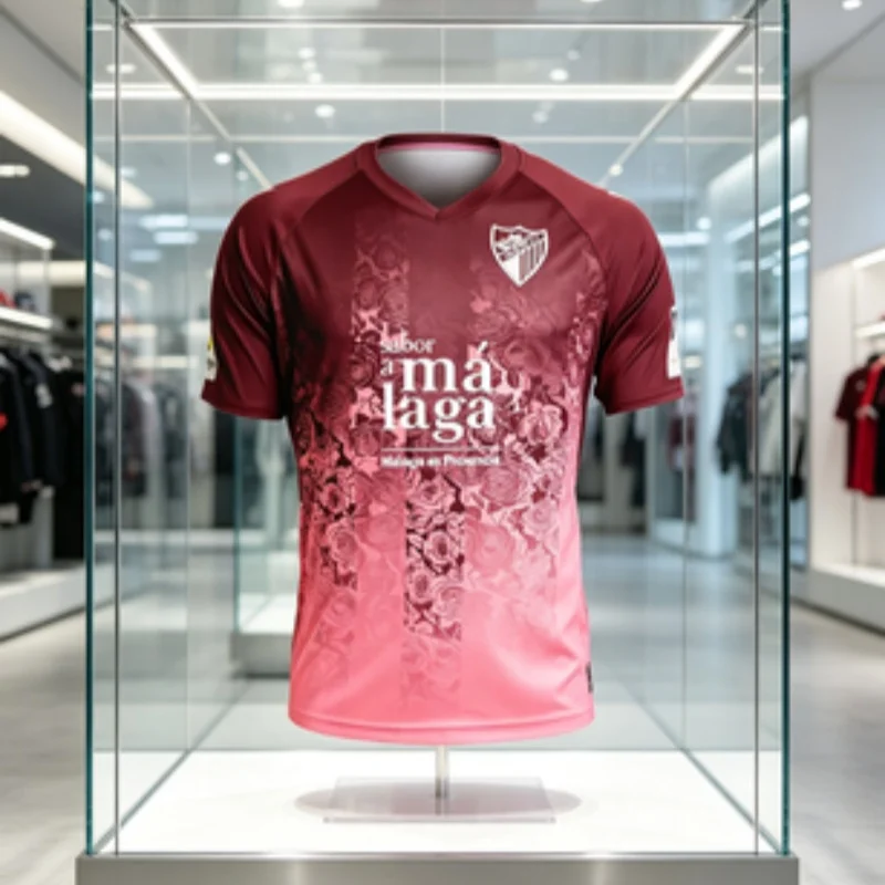 Novel Malaga-Style 3D Jersey Soccer Uniform Printing Match Training Fan Sport Shirt Outdoor Street Style Family Matching Tops