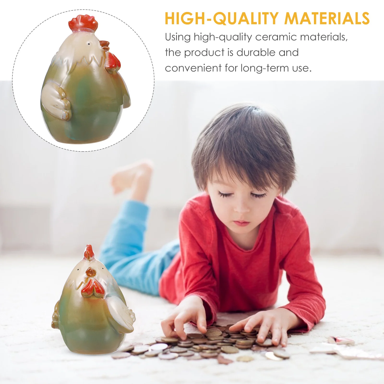 

Chicken Shaped Saving Pot High-Quality Ceramic Large Capacity Decorative Money Box Ceramics Saving Pot Decorative Money Box