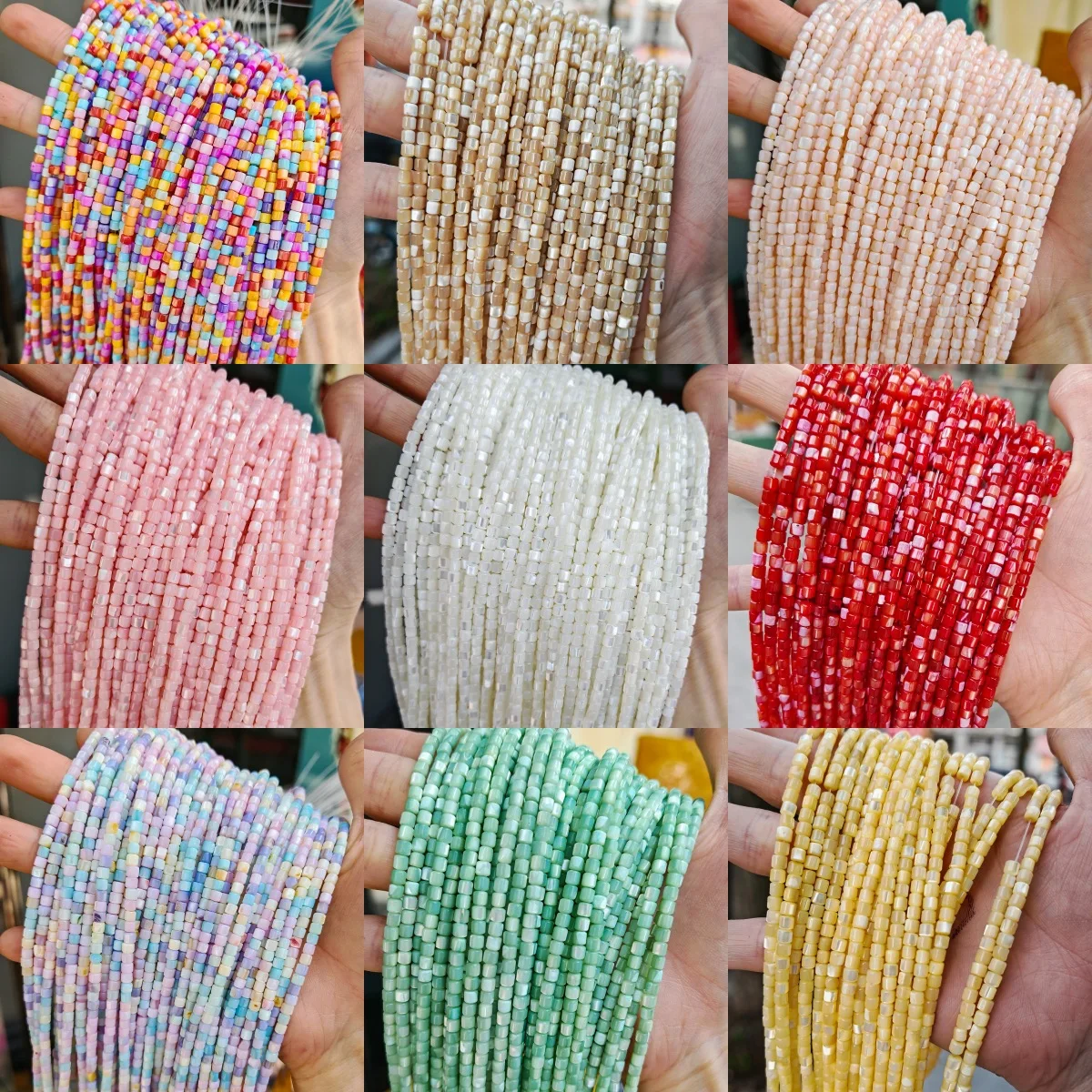 Natural Shell Horseshoe Shell Freshwater Shell 3.5mm * 3.5mm Small Cylindrical Loose Beads Work in Progress Clothes Accessories