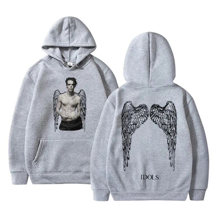 

Rock Singer Yungblud IDOLS Wings Album Tour 2025 Мужская толстовка с капюшоном Модная хип-хоп рок винтажная повседневная толстовка высокого качества