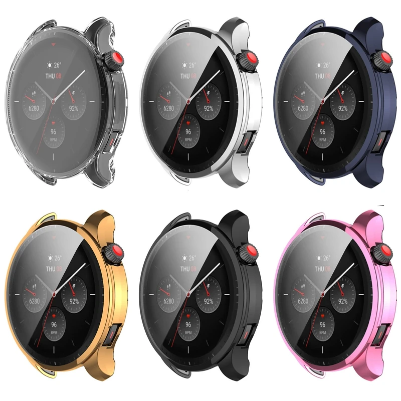 Soft Silicone Case Glass For Amazfit GTR 4 Smart Watch Screen Protector Bumper Shell for Huami Amazfit GTR 4 GTR4 Cover Cases