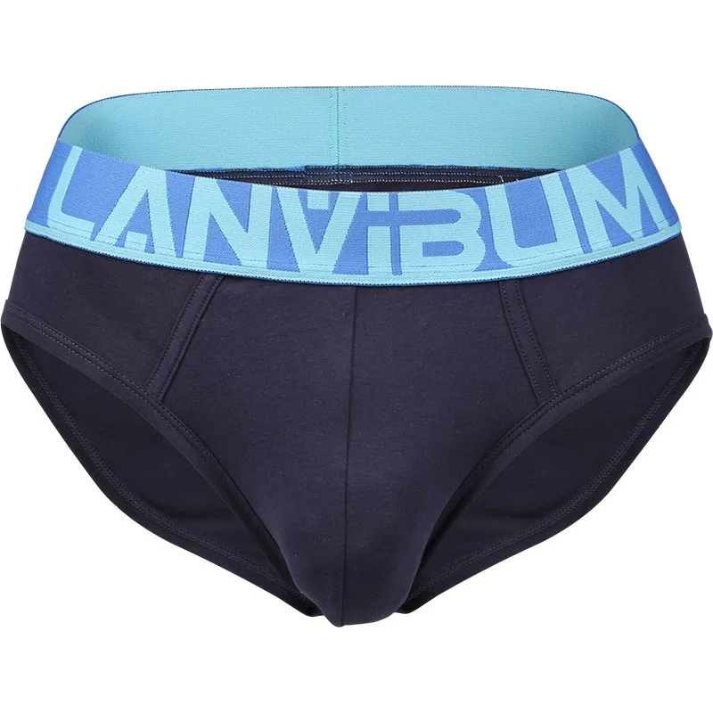 Summer Men\'s Briefs Colorful Bright Ribs Cotton Mid-waist Simple Comfortable Breathable U-bullet Bag Soft Youth Underwear