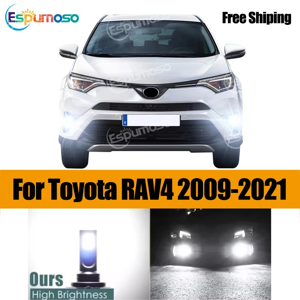 

2X LED Car Front Fog Light Lamps Bulb Auto Accessory For Toyota RAV4 2009 2011 2012 2013 2014 2015 2016 2017 2018 2019 2020 2021