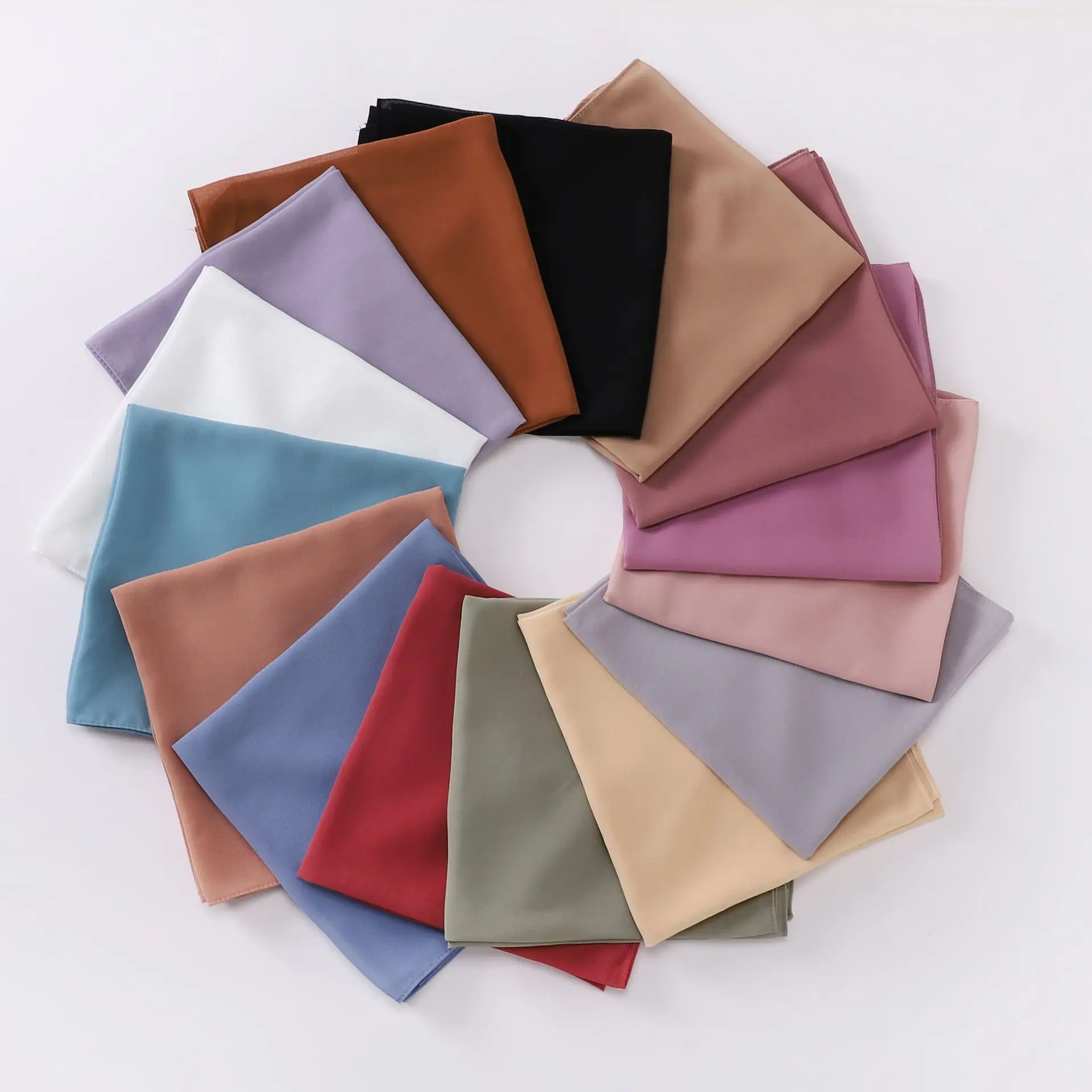 Bubble Pearl Chiffon Square Scarf 90 * 90cm Muslim Hijab Women Plain Kerchief Headwrap Bandanas Headband Shawl Wrap Scarves Turban