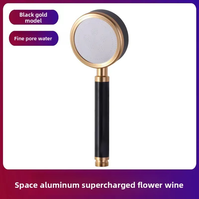 

Luxury Gold Black Shower Head Pressure Rainfall Handheld Shower Sprayer Hose Stainless Steel Bathroom Fixtures