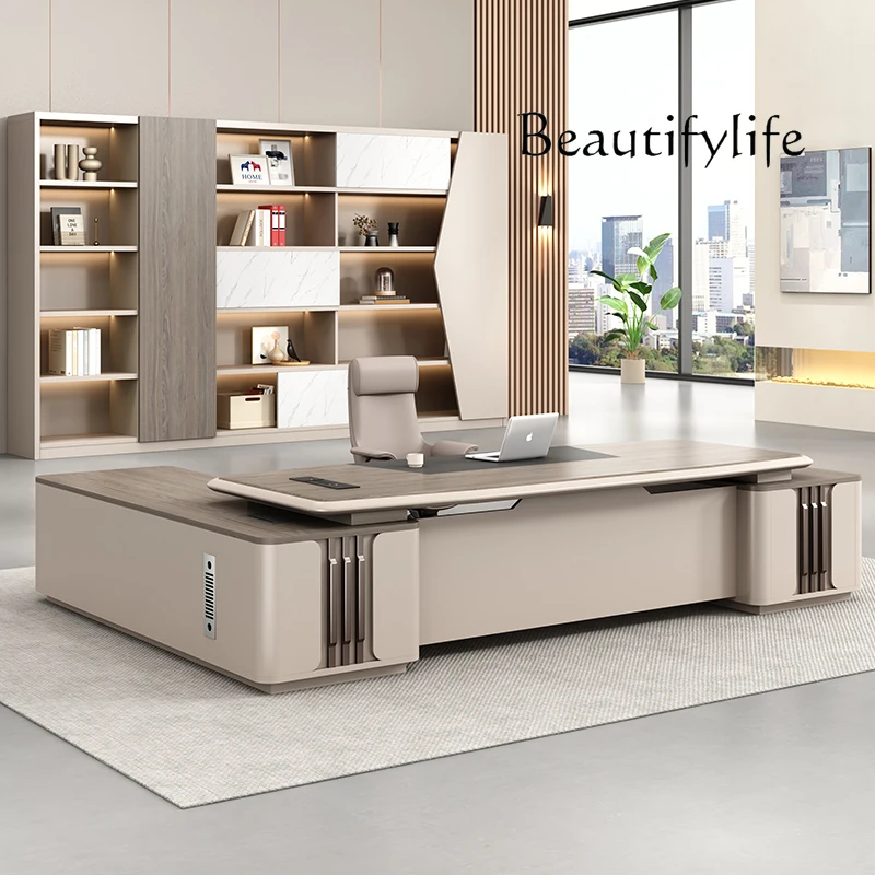

SD Light Luxury Designer Boss Desk Simple Modern European Reading Secretary Desks Standing Filing Cabinets Schreibtisch