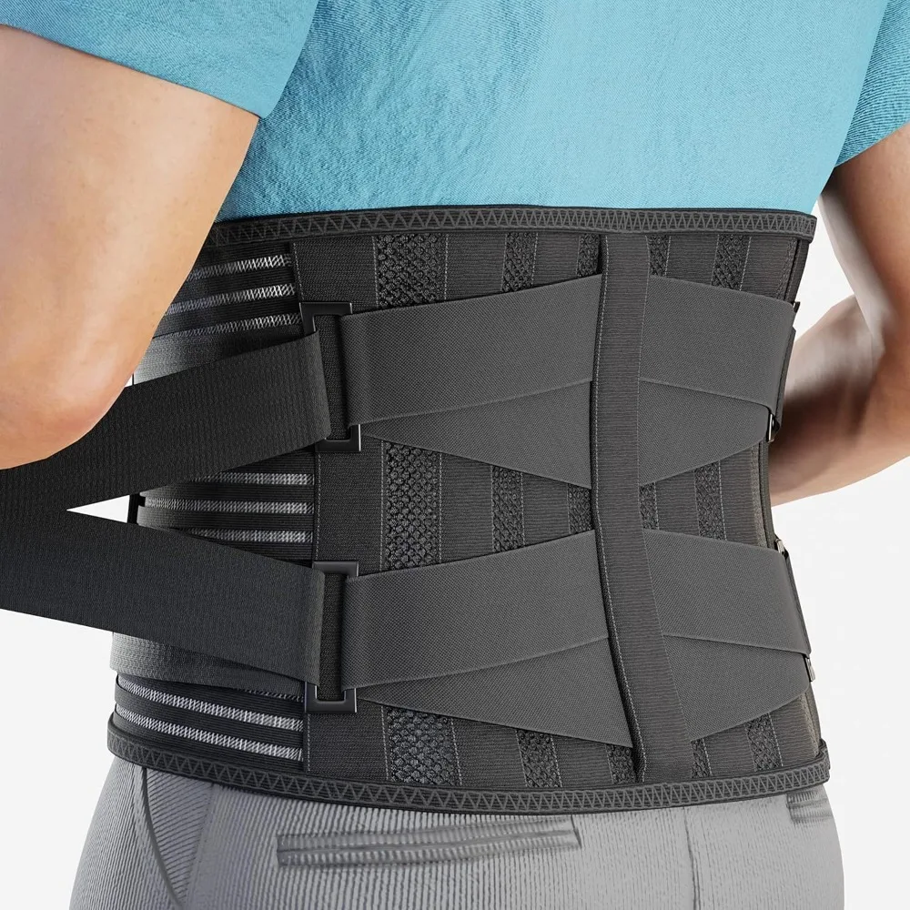 Back Braces for Lower Back Pain Relief with 6 Stays, Breathable Back Support Belt for Men/Women for work