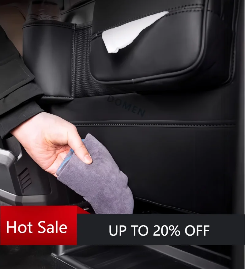 DOMEN New Car Seat Rear Anti-Kick Pad Fit For JETOUR Traveler T2 Auto Rear Multi-Function Seat Anti-Kick Storage Bag Car Interio