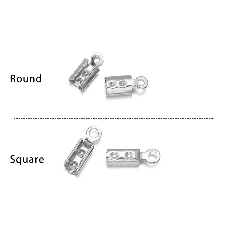 10-50pcs Stainless Steel Clasp For Jewelry Rope Fit For Leather Cord Metal Buckle DIY Jewelry Making Necklace Bracelet Connector