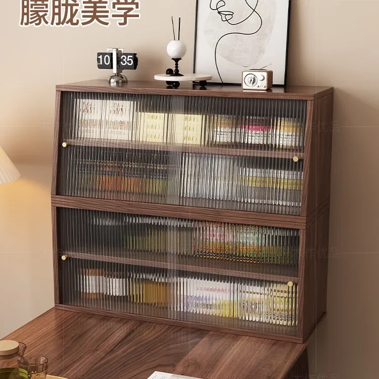 Japanese-style dining side cabinet Solid wood desktop storage cabinet Dining table rack Kitchen cup Coffee countertop