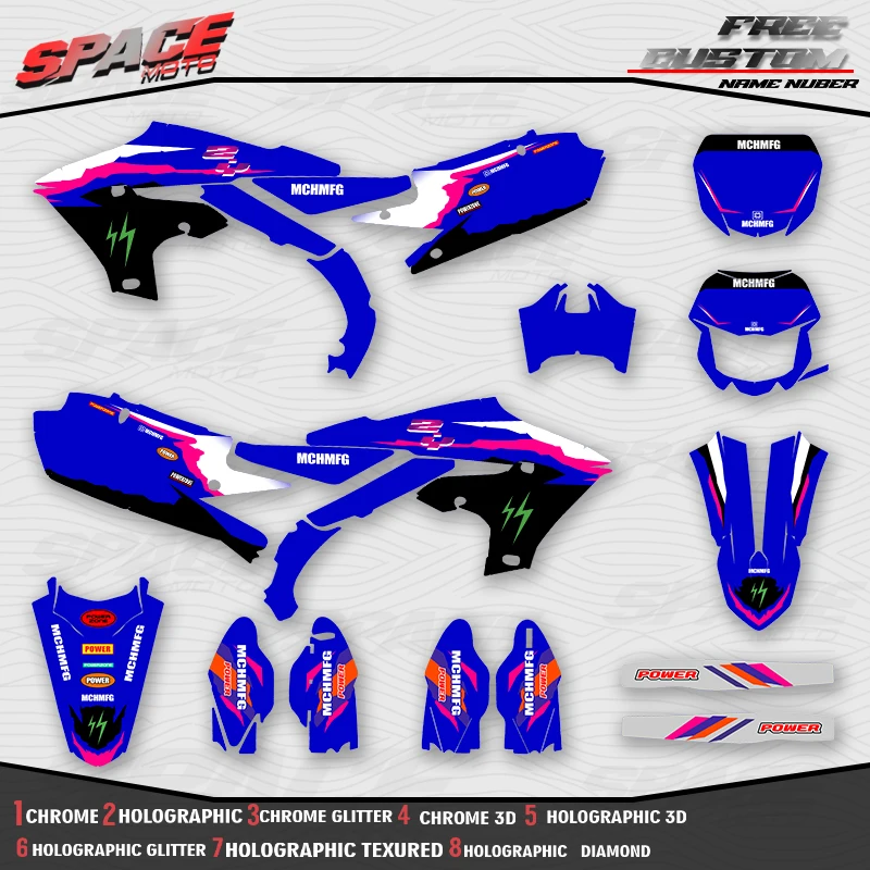 SPACE MOTO Custom Motorcycle Graphics Background Decals Stickers For YAMAHA 19-23 YZF250 18-22YZF450 19-22 WRF450 20-23 WRF250
