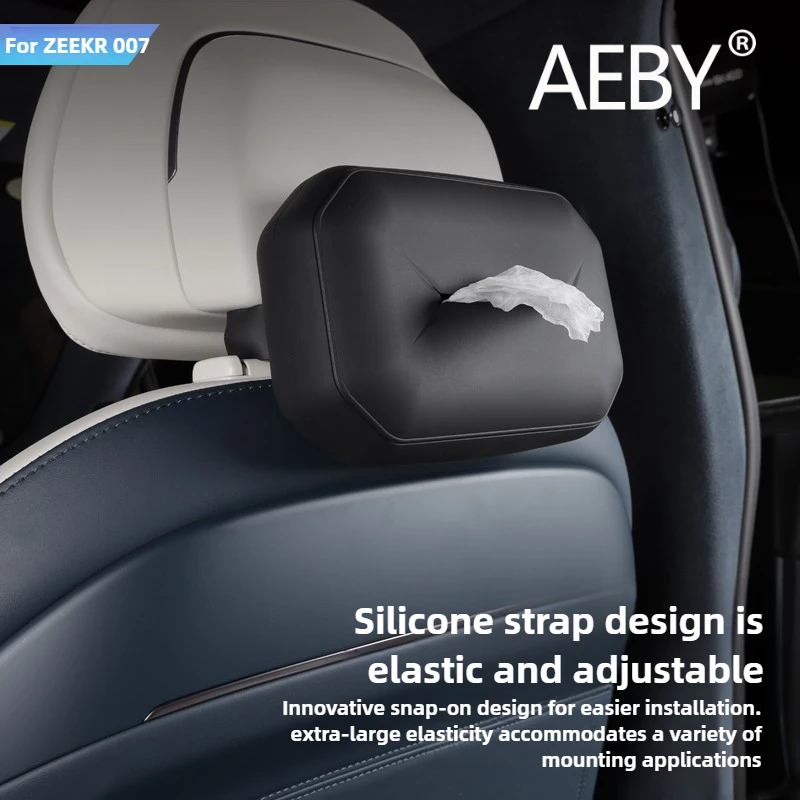 AEBY لـ ZEEKR 007 2024 2025 حامل علبة مناديل السيارة، منظم تخزين متعدد الوظائف، ملحقات داخلية للسيارات مقاومة للماء