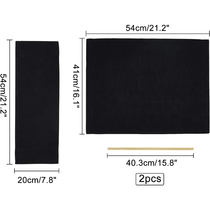 Funda de lona de repuesto para asiento y respaldo de silla de director, Kit de cubierta de silla informal negra, 21,2x16,1/7,8 21,2 x, 1 Juego