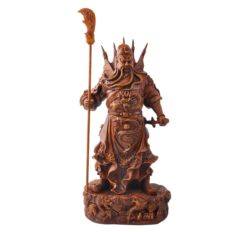 New Large God of Wealth Statue Resin Feng Shui Guan Gong Figure Guan Yu Sculpture Desk Living Room Office Home Decor Ornaments