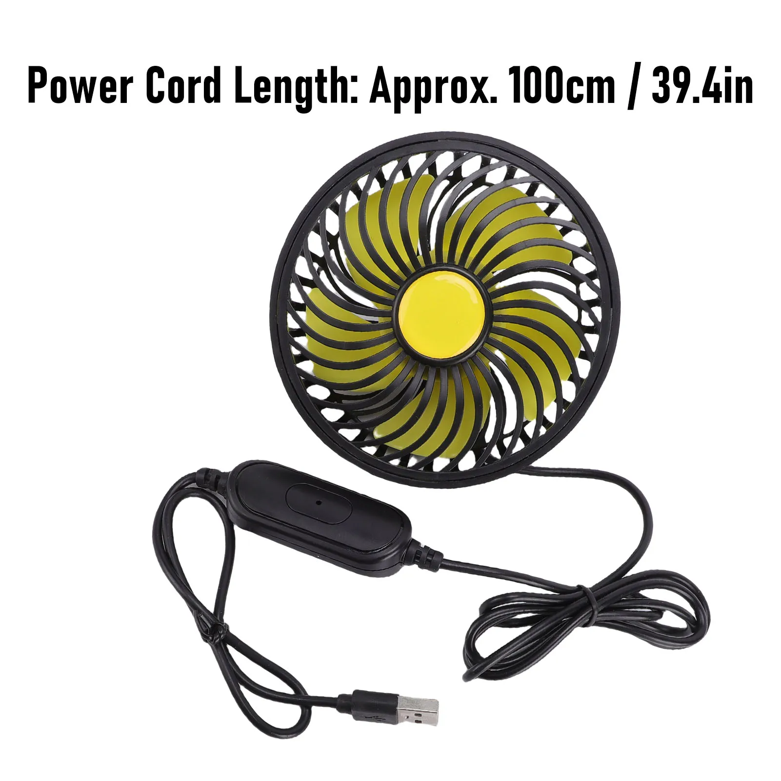 Car Cooling Fan USB Powered Car Fan Air Circulation Fan for Vehicle Chair Rear Headrest 360 Degree Rotatable