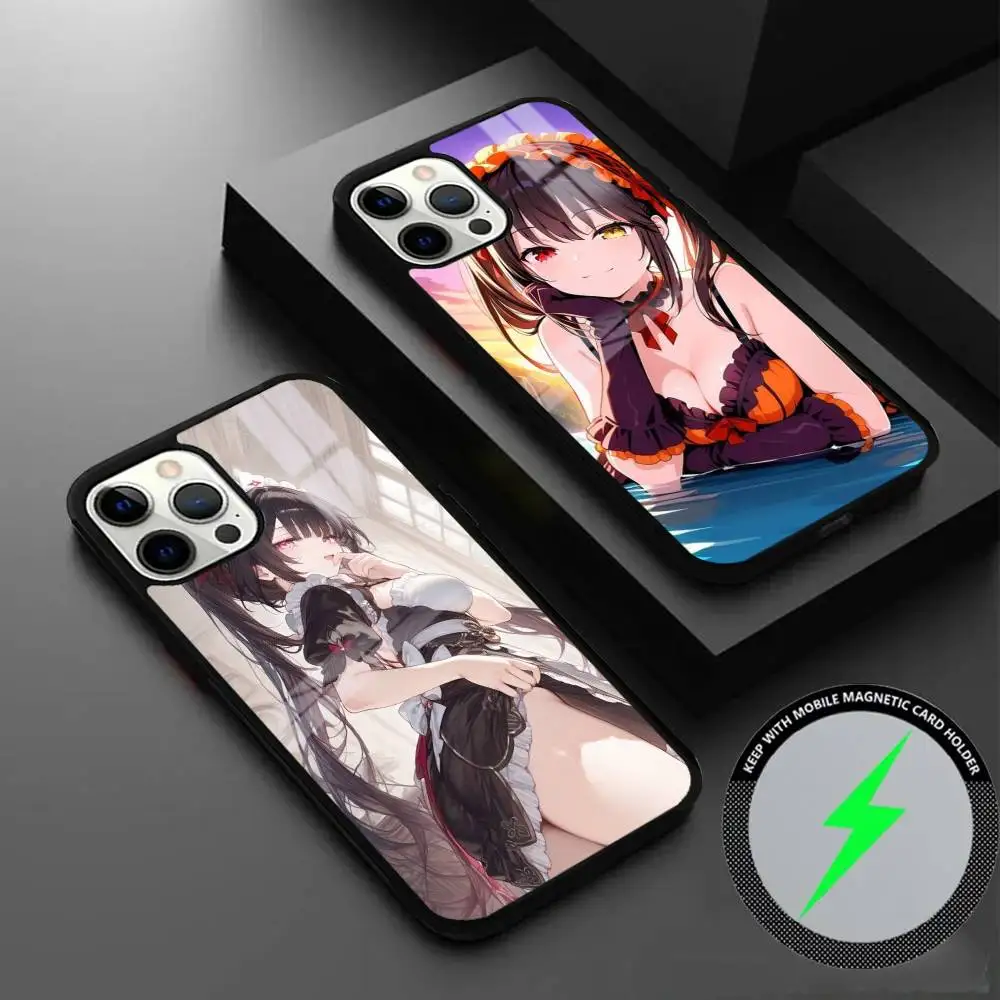 

Anime DATE A LIVE Phone Case For IPhone 16 15 14 13 12 11 Pro Max Plus Mini Magsafe Mirror Wireless Magnetic Cover