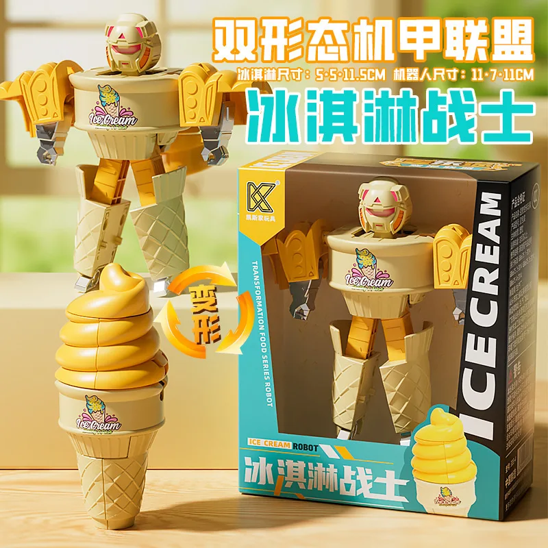 4.5 ''/Trasformazione Giocattoli Anime Figure Giochi Giocattolo Trasformare Gelato Patatine Fritte Burger Robot Regalo Di Compleanno Per Bambini Raccogliere modelli