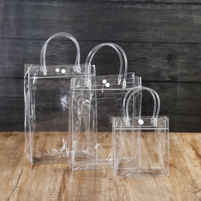 Transparent Holiday Gifts Bags Newborn Gift Box Packaging Supplies Distributions PVC Gift Bag with Handle Party Supplies توزيعات