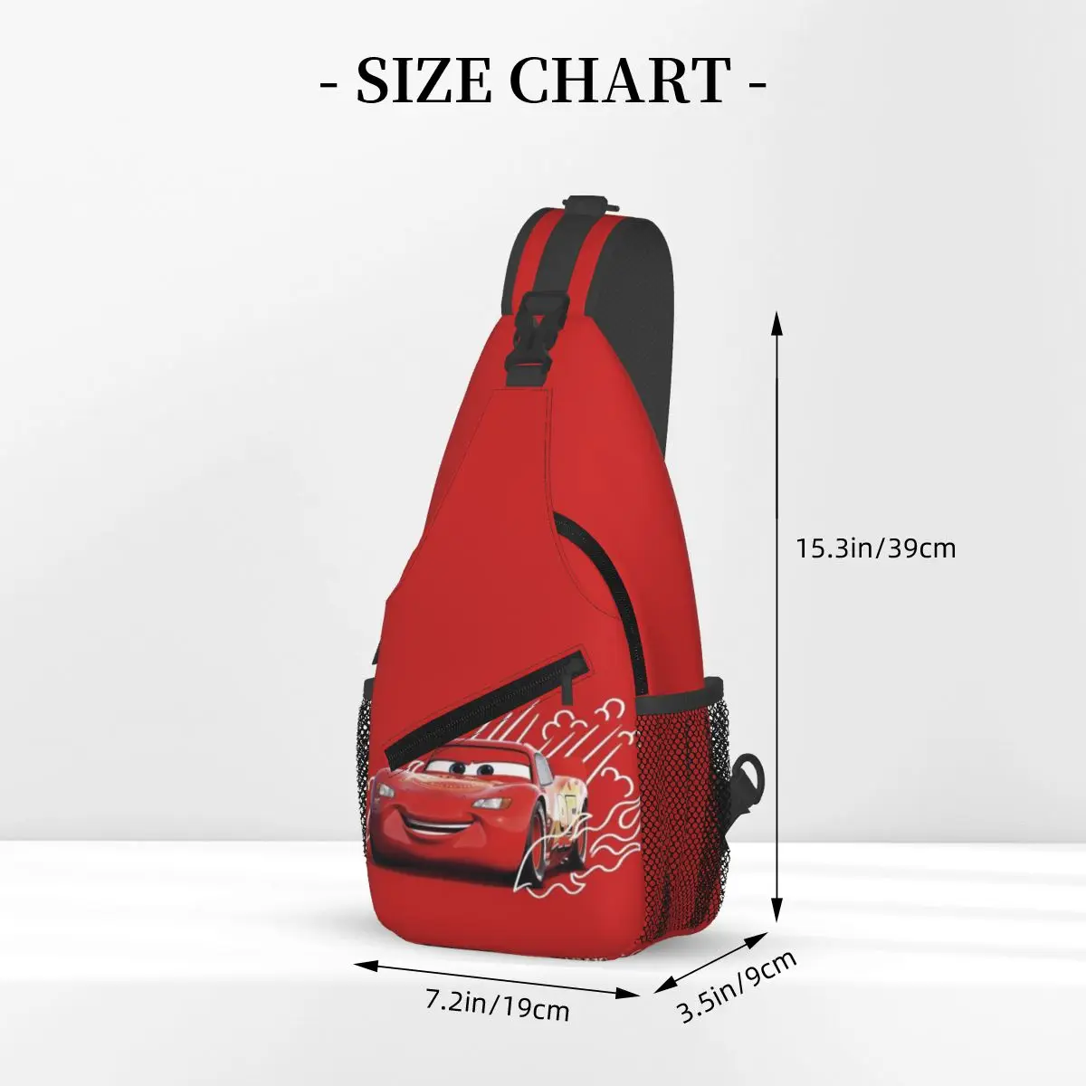 Custom Lighting McQueen Shoulder Crossbody Chest Backpack For Cycling Shoulder Chest Bags Sling Bag Cars Shoulder Backpack