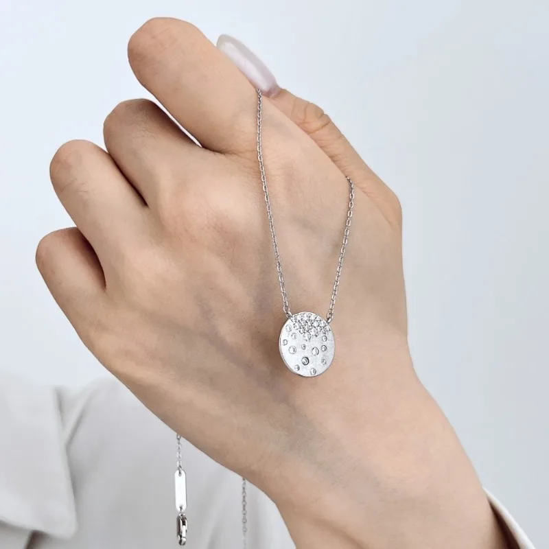 

Shining U S925 Silver Round Pendant Jewelry Set Neckace for Women Fine Jewelry Summer