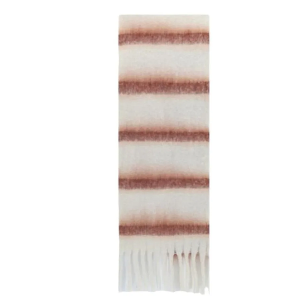 Classic Long Stripe Wool Scarf Plush Thickened Cashmere Scarves Imitation Cashmere Korean Style Women Cape Autumn