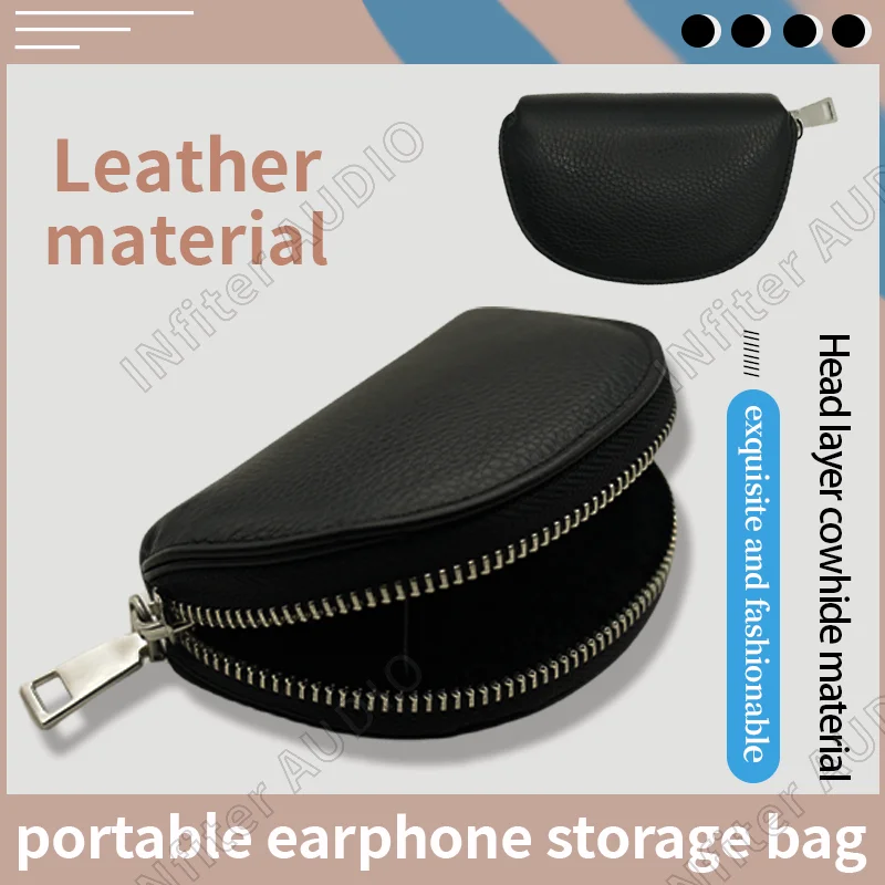 leather earphone case leather earphone pouch leather earphones bag leather earphone storage portable earphone storage bag case