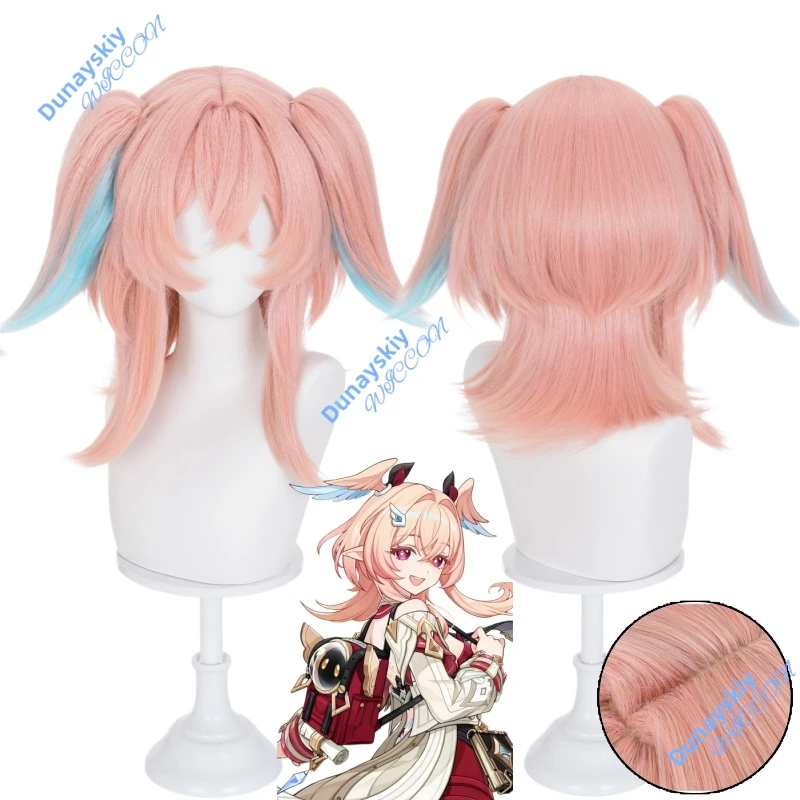 

Linnea Genshin Impact Cosplay Wig Prop Orange Pink Hair Headdress Adventurers Guild Halloween Costume Accessory