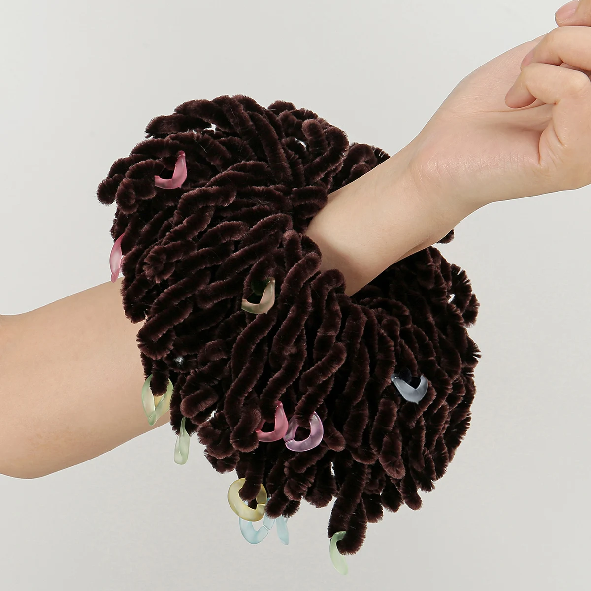 Aksamitna Scrunchie zwiększająca objętość Villus hidżab gumka do włosów krawat muzułmanki kok klip zwykły duży hidżab Volumizer muzułmański szalik nakrycia głowy