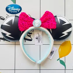 2024 New Disney Ghost-Spider Ear Headband For Adults Women Pink Lace Bow PU Leather Mickey Ear Bag