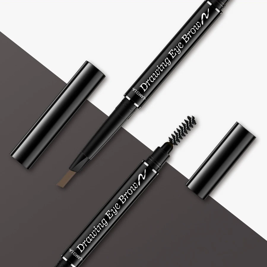 Dual-ended eyebrow pencil for women waterproof and sweatproof natural and long-lasting not easy to take off the color