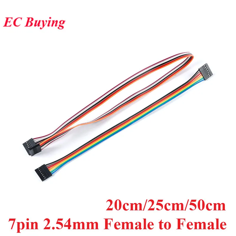 dupont-line-20-см-25-см-50-см-254-мм-«мама-мама»-7p-7-контактный-цветной-макетный-кабель-перемычка-для-arduino