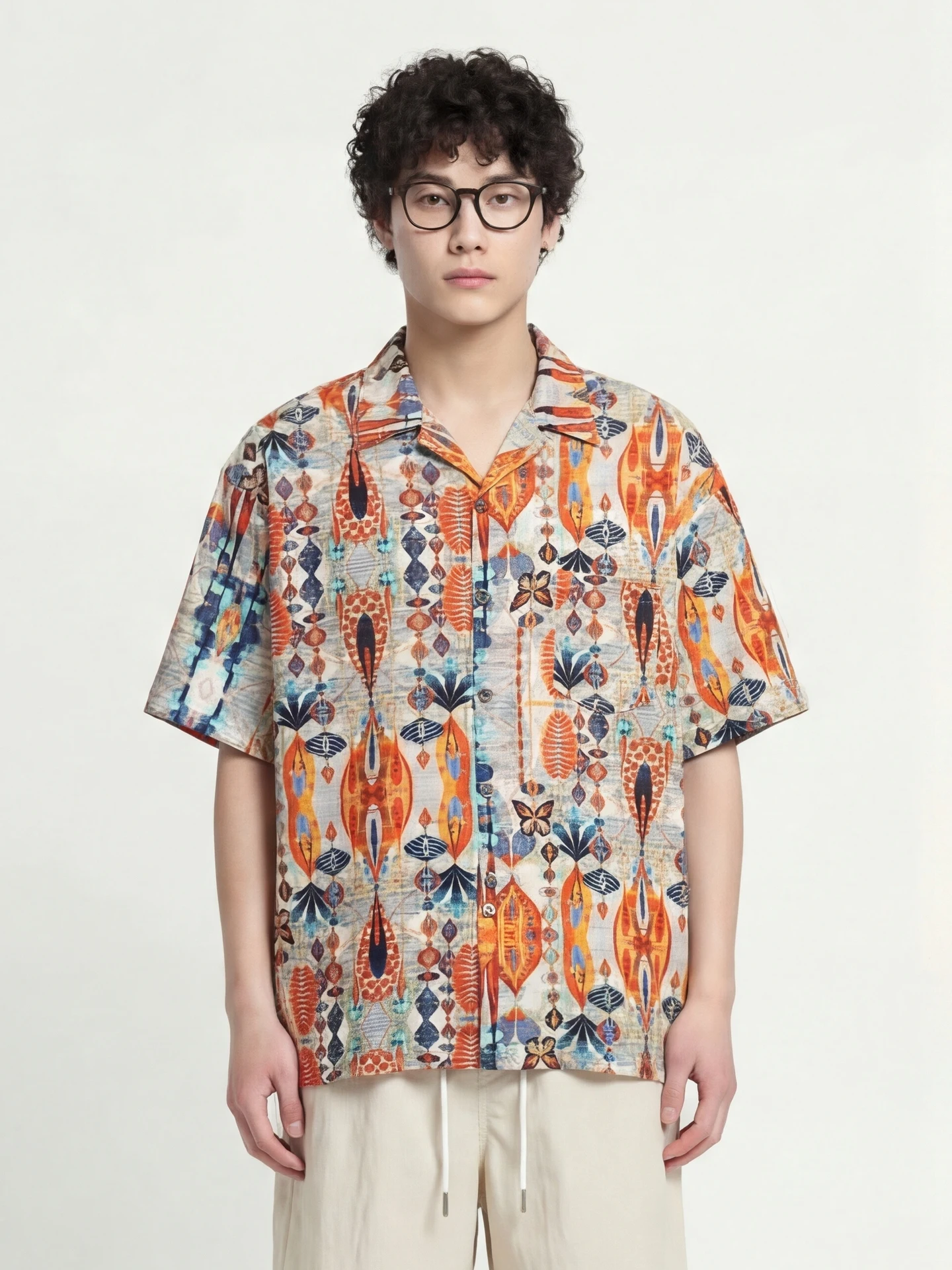 

from Retro Loose Fit ort Sve irt ex Casual Sle Polyester Fiber Breathable Spring Autumn Trendy Brand