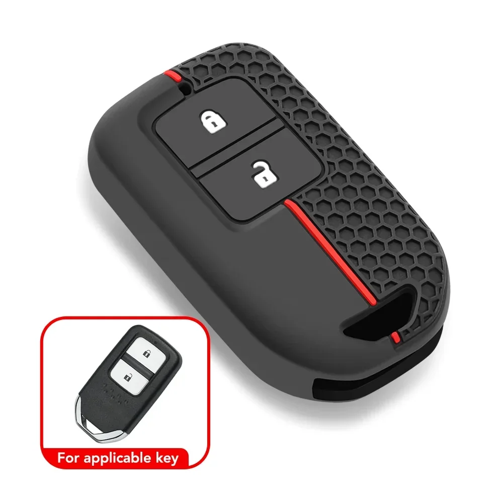 Silicone Remote Car Key Case Cover for Honda Fit Lucky Vezel City Civic Jazz BRV BR-V HRV HR-V Shuttle Gp8 Shell Holder Keychain