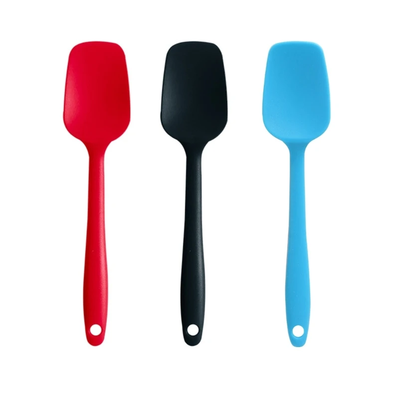 Set of 3 Small Spatulas Heat Resistant Rubber Kitchen Utensils Handy Spatulas Handled Baking Scraper for Cooking Baking