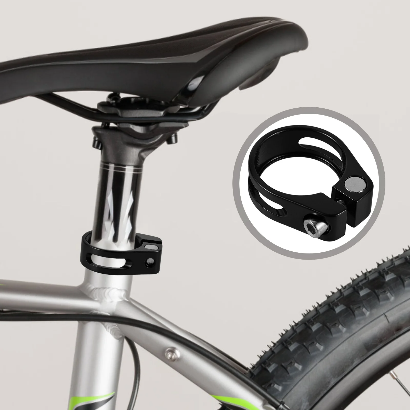 

Aluminium Alloy Seatpost Clamp Bolt Type For Folding Road Bike Durable Metal Bike Seat Tube Clip Riding Accessories