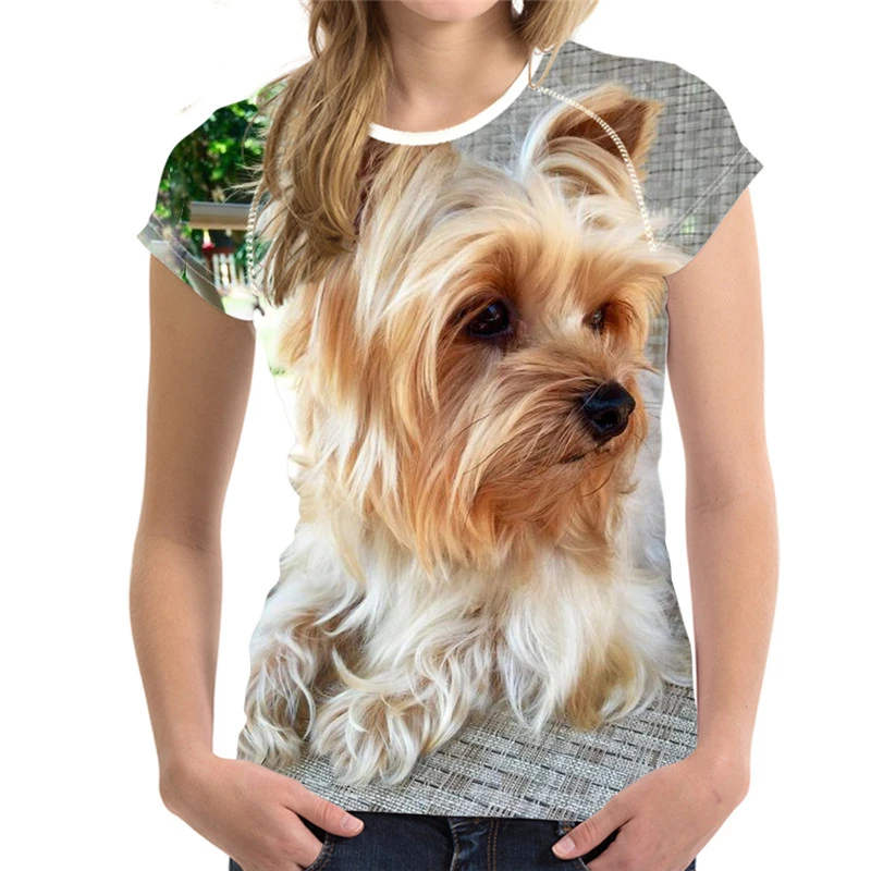 Camiseta con estampado 3D de perro para hombre y mujer, vestido de manga corta con cuello redondo, XXS-6XL de gran tamaño, material de poliéster