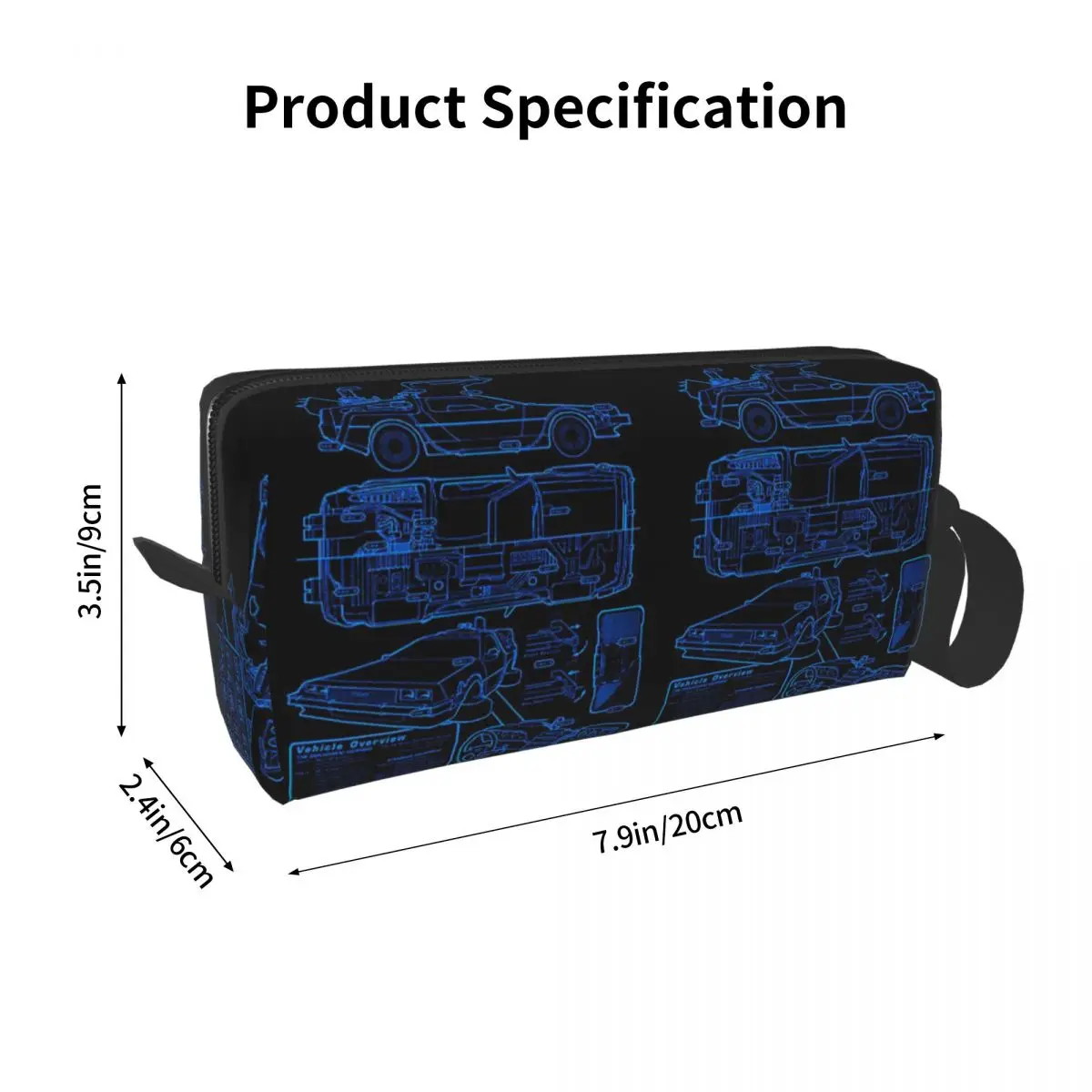 DeLorean Time Machine Back To The Future Pencil Case for Students Pen Box Pencil Bag Stationery Supplies Women Cosmetic Bag
