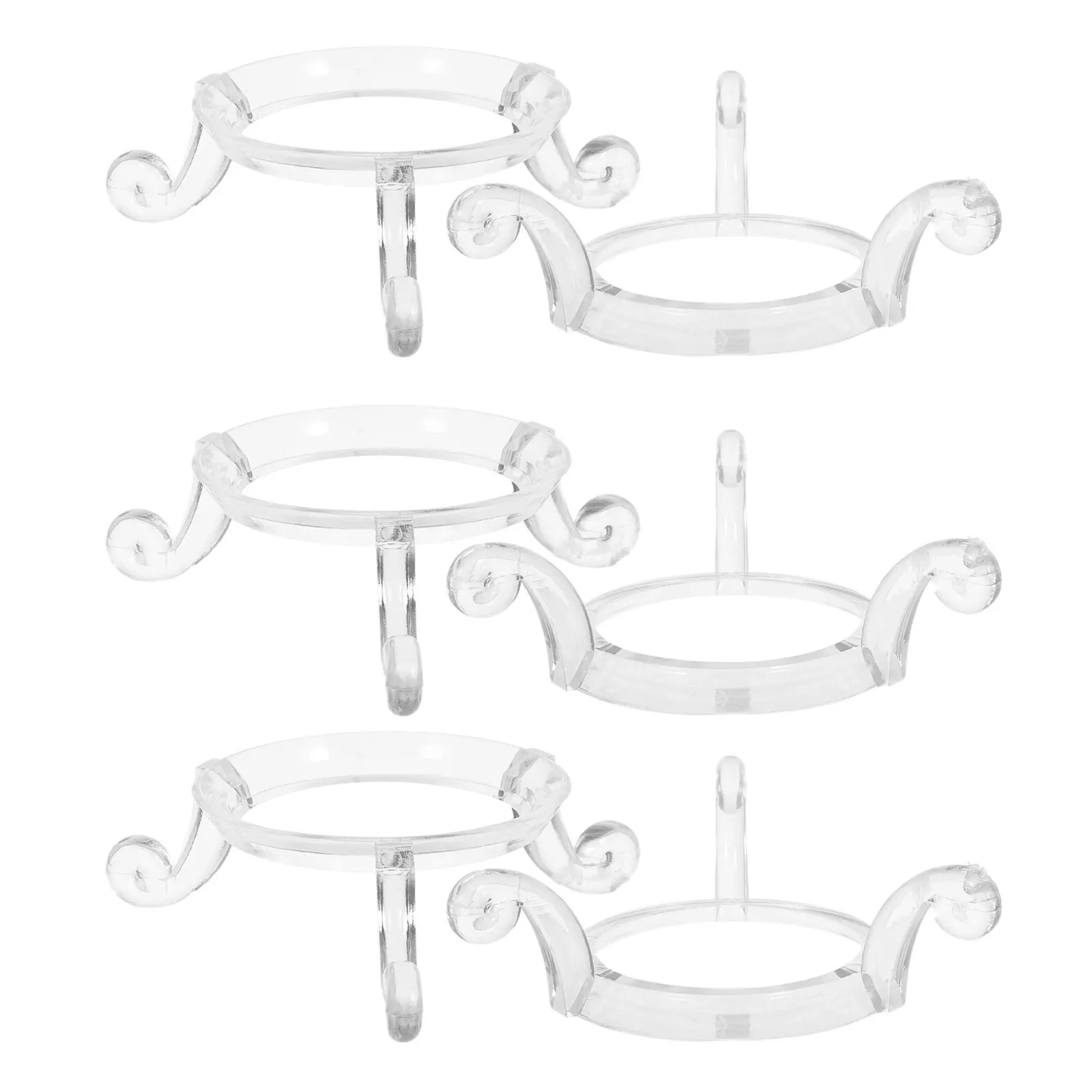 6Pcs Clear Acrylic Crystal Ball Display Stand with Stable Sphere Holder Base for Glass Orbs Quartz Globes Decorative Display