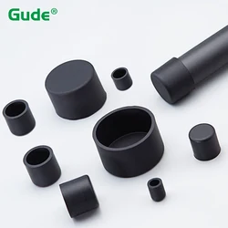 Black Steel Pipe End Cover Caps Rubber Round Caps Blanking Cover Seal Stopper Furniture Chair Table Leg Pads Non-slip