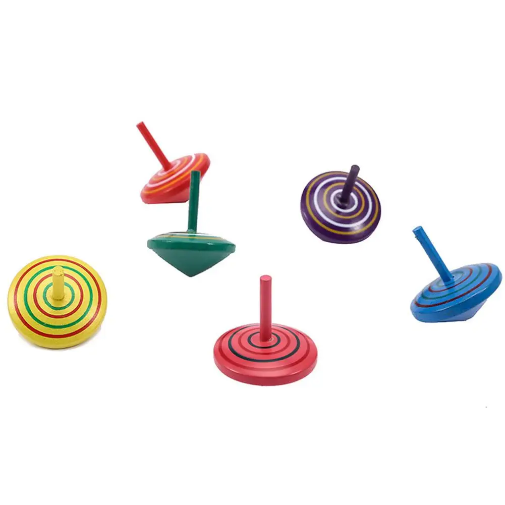 Organic Wooden Spin Tops para crianças, brinquedos coloridos, equilíbrio, habilidades de coordenação, favores de festas, meninos, meninas, crianças, S6b8, 1pc
