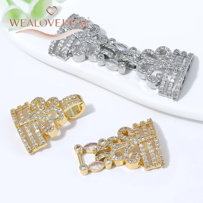 Luxuriöser 18K vergoldeter Messing-Verbinder mit mehrreihiger Schleife und Perlen sowie CZ für DIY-Armband- und Halsketten-Schmuckherstellung. – Detail 17